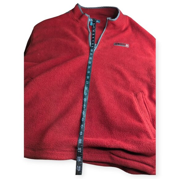 Vintage Big Dogs Red and Gray Fleece 1/4 Zip Pullover Jacket Men's 2XL - Picture 13 of 14